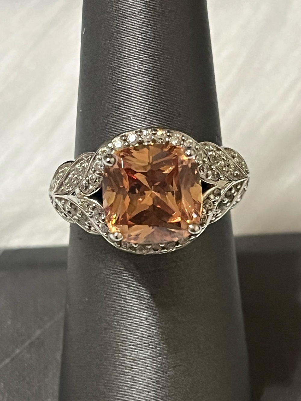 Sterling CZ Morganite Ring
